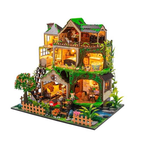 Mini maison de poupée en bois 1:24 avec éclairage LED intégrable - 3