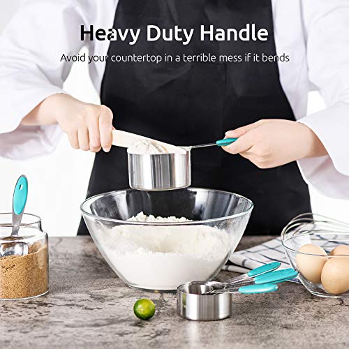 Image of U-Taste Measuring Cups Spoons Set, 18 /8 Stainless Steel, 10Pcs, Teal