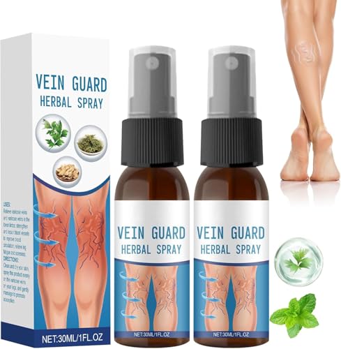EIHI 2 Pezzi Spray Crema Vene Varicose e Capillari,Spray a Base di Erbe, lenitivo per le vene Varicose, Spray Naturale alle Erbe, Migliora l'aspetto Delle Gambe