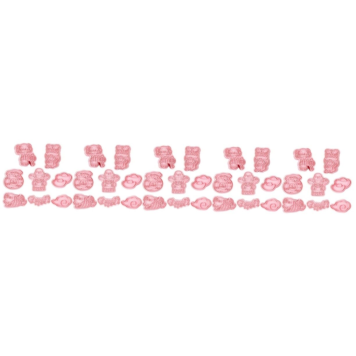 PRETYZOOM 40 Stk Keksform Keksstempel Zum Backen Keks-pressstempel Cookie-stempel Geprägte Keksausstecher Backzubehör Für Kekse Wiederverwendbare Backformen Kuchenbackzubehör Plastik Rosa