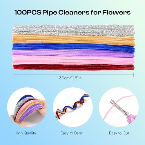 Image of Caydo 200PCS Royal Blue Pipe Cleaners, Chenille Stems for Crafts