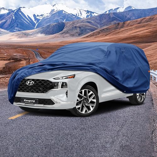 Image of Kaugung Heavy Duty SUV Cover Custom Fit for Hyundai Santa Fe (2005-2025),SUV Car Cover Waterproof All Weather with Anti-Theft Lock,Sun, Rain, Dust & Snow Protection.(USA Warehouse,Within 3-7 Days)