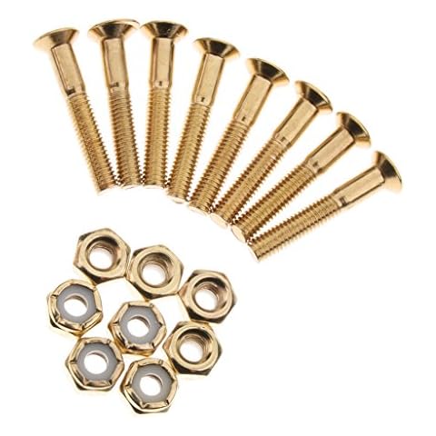 8pcs Skateboard Schrauben und Muttern Montage Set, Golden Cover