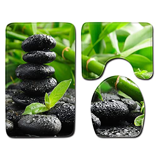 Badematten Set 3 teilig,Toilettenmatte Set,3er Badgarnitur Badezimmer Matte Set Dusch Bade Matte Vorleger Teppich 3D…