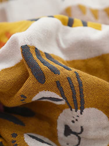 Meju Kitty Cat Cute Reversible Kids Girls Bed Blanket, Jacquard Cotton Quilt Throw Blanket For Bed, Couch & Sofa, Lightweight Breathable Vintage Summer Bedding , Fq 78 In X 90 In #TOP3