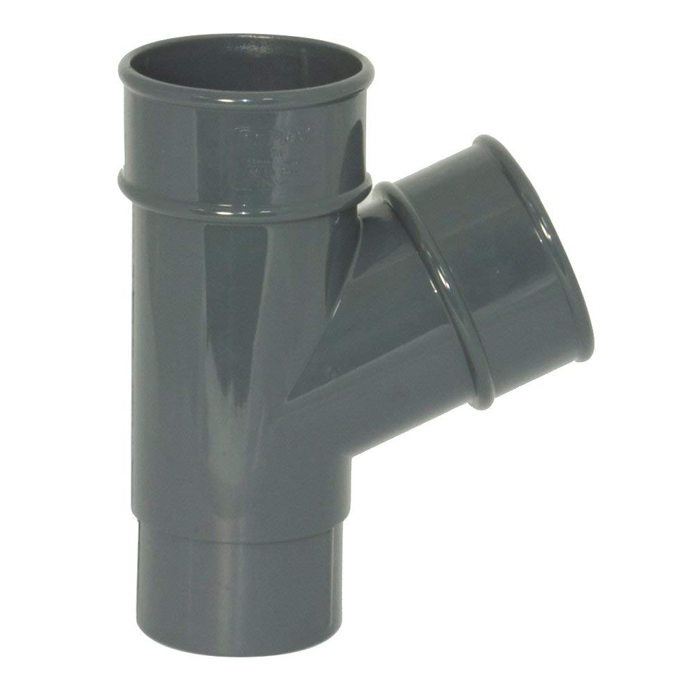 Floplast Anthracite Ry1a Downpipe Branch 68Mm Grey