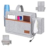 YASQZ Bolsillo organizador para mesita de noche, color gris