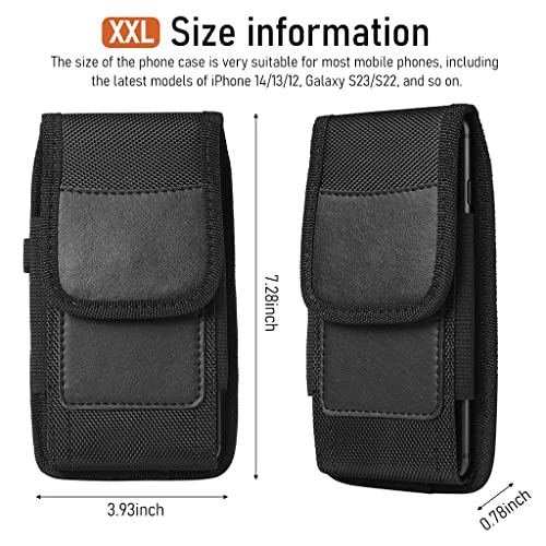 Image of GUSTAVE Anti-Scratch Nylon Phone Holster Clip On Phone Holster Protective Case for iPhone, Samsung Galaxy Note 20 /10+ Plus 5G, 2 in 1 Phone Card Holder with Carabiner, Gift for Men, Husband, Father