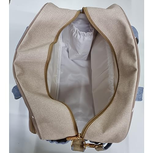 Bolsa Grande Bebe Maternidade Enxoval + Ursinho - Linha Jeans (Azul)