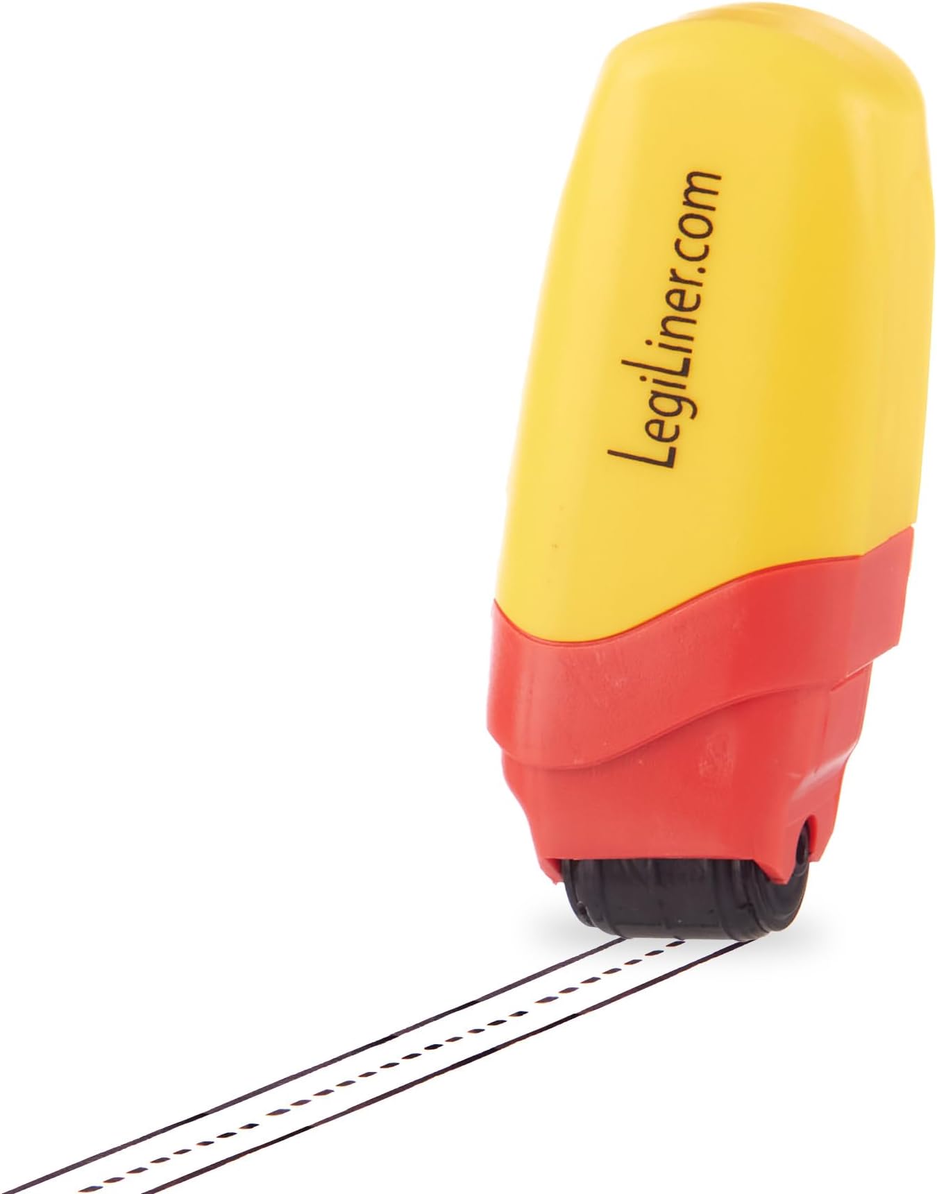 LEGILINER 3/8" Dashed Handwriting Line (Y/R) Teacher Stamp – Tri-Line Dashed Pattern for Handwriting. Classroom & Home Use. Refillable Ink Writing Practice Roller Stamp for 3rd Grade+.