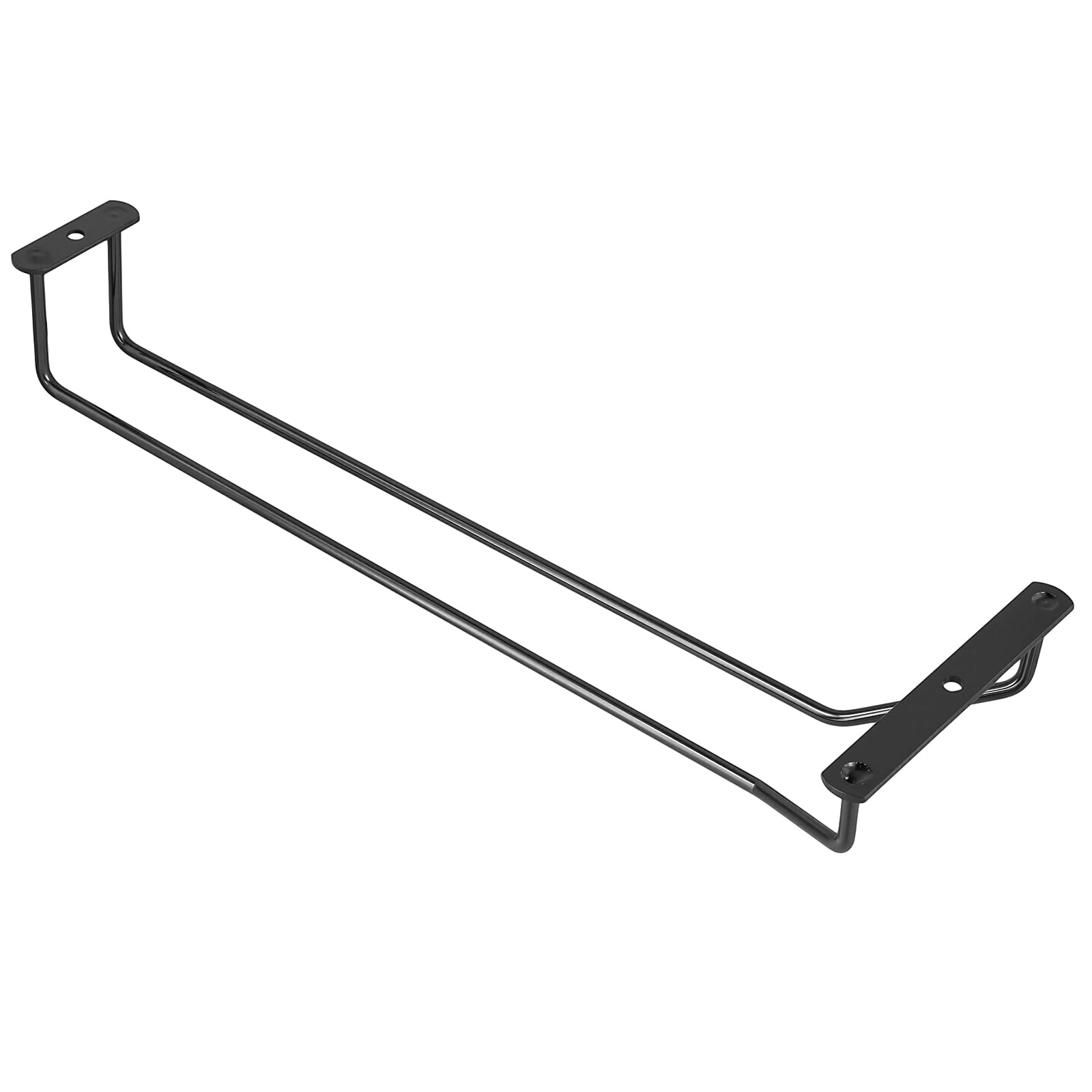 PINGEUI Lot de 6 supports de verre à vin de 35,6 cm, en métal sous l'armoire, étagère à verrerie pour bar, cuisine, noir