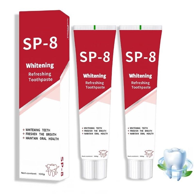 2Pcs SP8 Toothpaste,SP-8 Probiotic Whitening Toothpaste，Ultra Whitening,Provides Total Protection for Gums