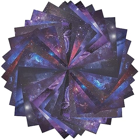 GORGECRAFT 100PCS Galaxy Scrapbook Paper Pack Cover