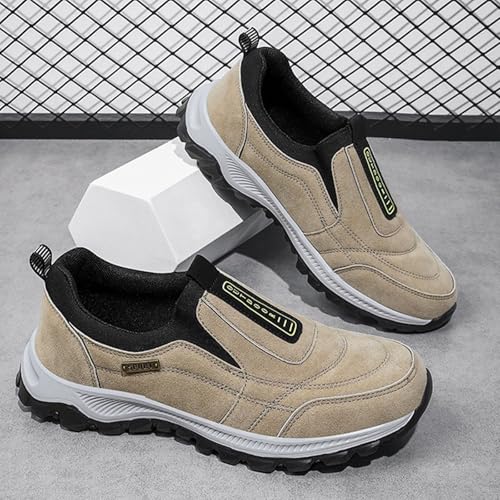 Ideacloth Shoes for Men, Comfortable Waterproof Orthopedic Walking Shoes, Casual Slip-On Hiking Shoe Anti-Slip 6