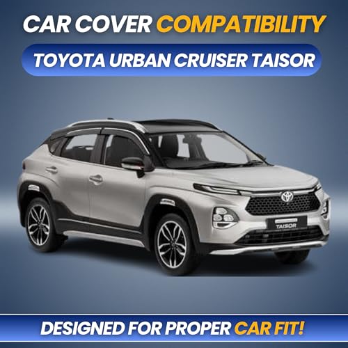 Image of Car Cover for Toyota Urban Cruiser Taisor 2024-2026 | 100% Waterproof Heavy-Duty 3-Layer | All-Weather Rain, UV, Sun & Dust Protection | Custom Fit | Mirror & Antenna Pockets | Navy Blue