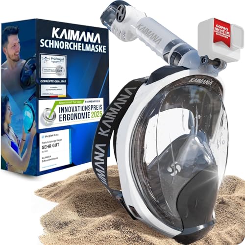 KAIMANA® Masque Plongée Adultes et Enfantes | Snorkeling Intégral Anti-Buée CO2 Safe | Tuba Adulte | Sac de Transport Inclus