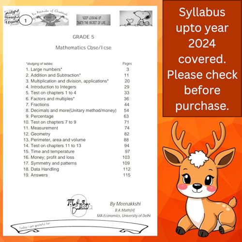 Image of Class 5 Mathematics Practice Question Bank (Chapter wise) Workbook with Mental Maths ICSE /CBSE syllabus up to 2024 by Mathsninjas Bookland