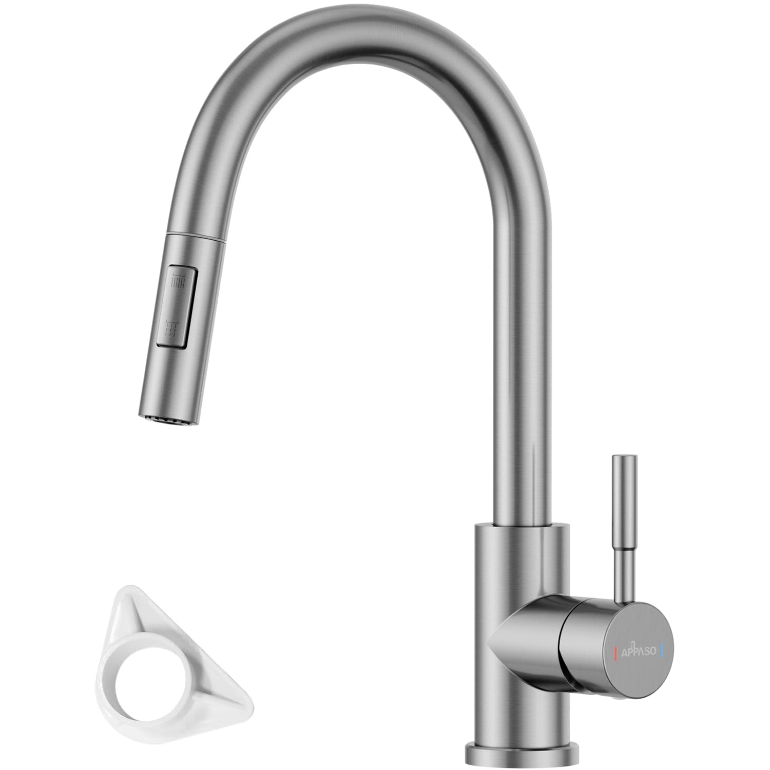 Kitchen Taps with Pull Out Spray, Sink Mixer Tap 360° Swivel, Mixer Tap with 2 Spary Modes, Kitchen Faucet Brushed Stainless Steel
