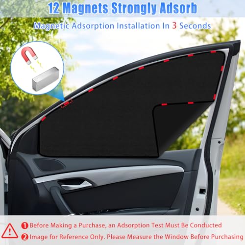 Image of ZATOOTO Car Window Shades for Front Side Window Suede Sun Shade for Privacy, 2PCS Side Window Curtains UV Protection, Car Window Cover for Block Out Light for Camping, Sleeping, Cloth Changing