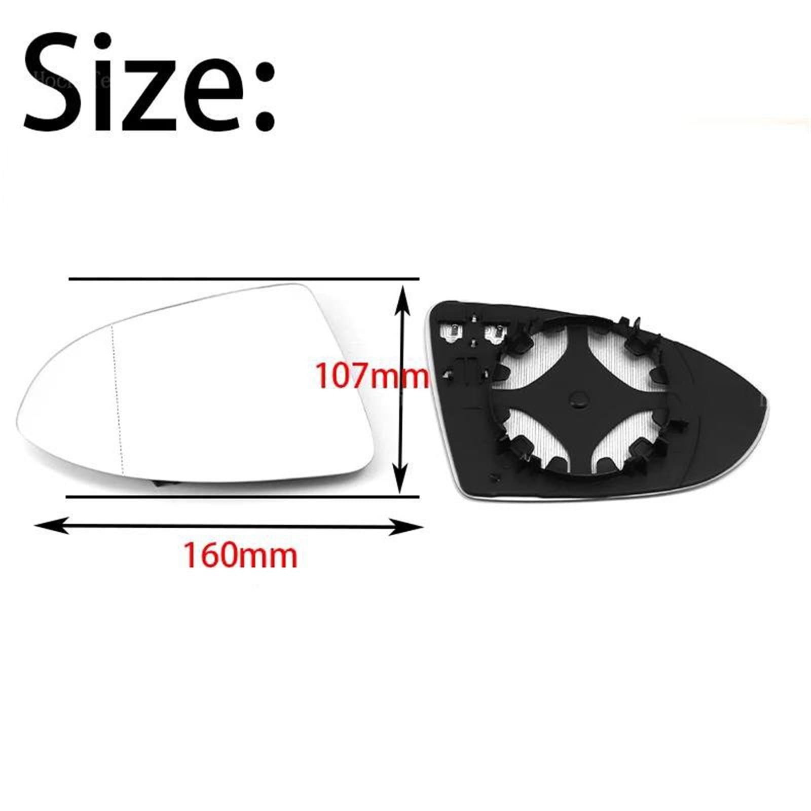 Pour Vw Pour 5t Pour Golf 7 Mk7 .5 Gti Gtd 2012 2013 2014 2015 2016 2017 2018-2021 Rétroviseur Porte En Verre Chauffé Rétroviseur Voiture Verre Angle Convexe(1pc Left)