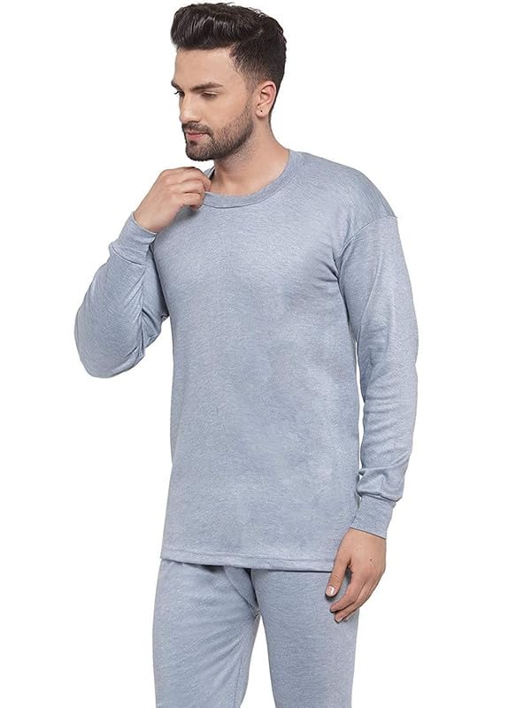 Winter Thermal Top for Men in Cotton Blend | Round-Neck Men's Inner Thermal Wear | Full Sleeves and Snug Fit | Premium Thermal Vest for Men | Pack of 1