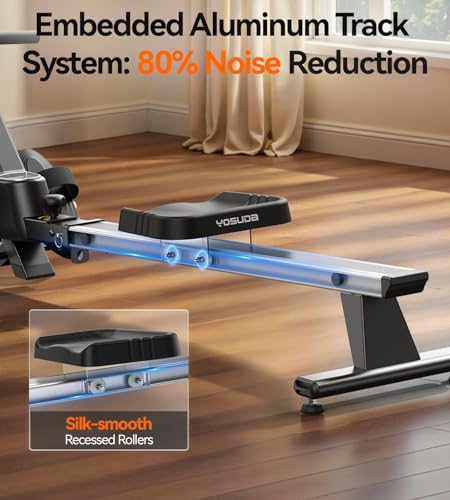 Image of YOSUDA Rowing Machine for Home, Magnetic Rower Machine for Beginners to Athletes, Use with Resistance Adjustment Function, Bluetooth, App Supported, LCD Monitor, and Comfortable Seat Cushion