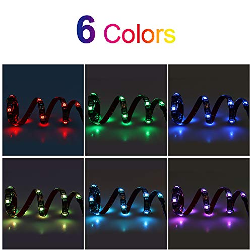 Led Strip Lights Battery Powered With Bluetooth APP, RGB led strip with APP Control, Waterproof, 4 AA batteries, Underglow Light for Longboard, Skateboards and Scooter, Bicycle, TV, Tent (2 x 1.64ft)