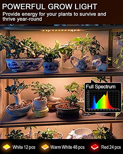 DOMMIA Plant Light for Indoor Plants, 3 Pack Full Spectrum Grow Light with Ultra Thin Design, Ideal for Indoor Herb Garden,Hydroponics, Succulents & More, Easy to Assemble