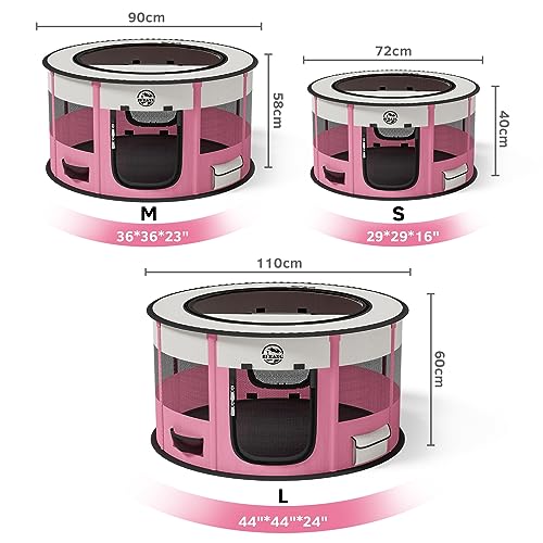 Dog Playpen Puppy Play Pen Indoors Pet Crate Small Dog Cage Portable Foldable Cat Kennel for Kitten Hamster Rabbit Bunny Guinea Pig with Collapsible Food Bowl Carrying Case - Image 3