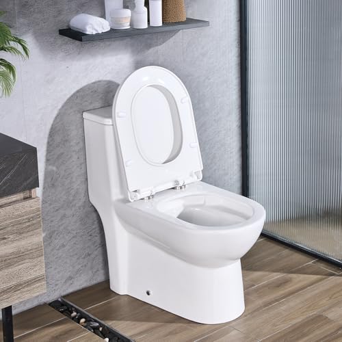 VEVOR One-Piece Toilet, Elongated Toilet Vortex Dual-Flush 1.1/1.6 GPF, Toilets