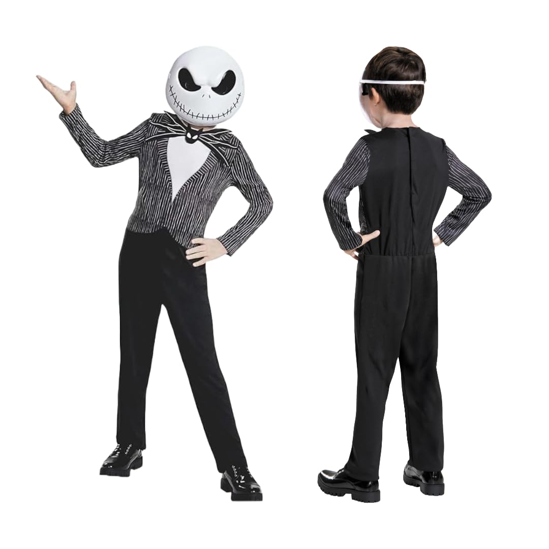 Disney - Costume ufficiale da Jack Skellington di Nightmare Before Christmas, per bambini, con maschera, costume per Halloween per bambini