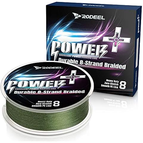 Rodeel 300M Extreme Braided Fishing Line(0.16mm-0.40mm) Ultra Strong 8 Strands PE Line(12LB-60LB) (Green 328Yds/300m, 12lb / 0.16 mm) Cover