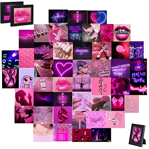 Lubudup 60 stuks collageen-posterset voor wandesthetiek, esthetische afbeeldingen voor esthetische wandcollage kit-print… - Afbeelding 3