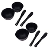 lasenersm 4 Pieces Rubber Facial Mask Mixing Bowl With Plastic Spatula Facemask Bowl Mud Mask Mixing Bowl DIY Skin Care Mixing Tool Kit for Lady Women Home Beauty Salon Use, Black