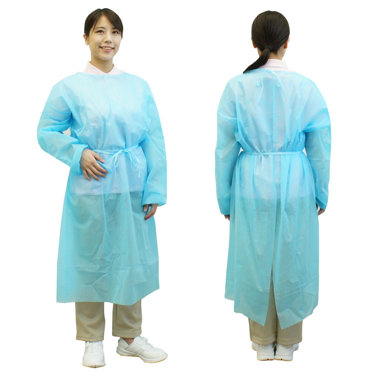 Ace Isolation Gown, Non-woven Fabric, Blue, F 10pcs