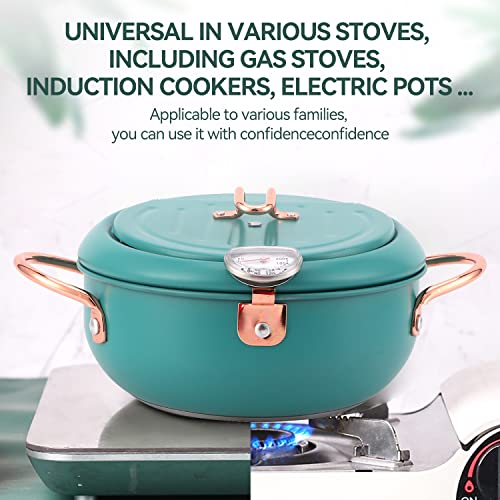 Fritteuse mit Öl mit Kaltzonen Technologie 2200ml Edelstahl Japanischen Stil Tempura Fritteusen mit Thermometer und Öl Abtropfgestell Klein Fryer für Pommes Frites, Fisch und Knuspriges Fleisch – Bild 7