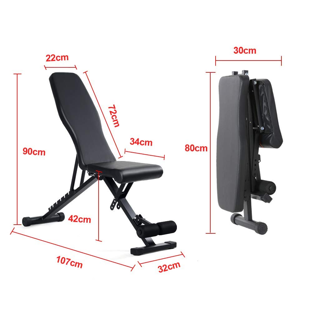 Panca Pesi Regolabile, Panca Sit Up Pieghevole, Panca Inclinata/Piatta/Declinata per Tutto Il Corpo, Panca da Allenamento Utile per Palestra Domestica