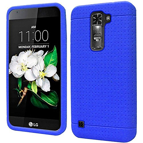 FastSun Rugged Thick Silicone Grip Soft Skin Case Cover for LG Tribute 5 K7 K8 (Blue)