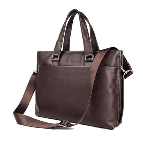 [GSDFVIYT] Men's Briefcase Commuter Handbag Cowhide Computer Bag(Brown)