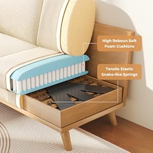 Vesgantti 68 loveseat sofa beige comfy corduroy couch with spring cushion sofa couch with solid wood modern couch with deep seat sofa for bedroom loveseat for living room beige office couch  urban country home decor