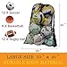 Rudmox Heavy Duty Mesh Ball Bag, Drawstring Sport Equipment Storage Bag for Basketball, Soccer, Sports Beach and Swimming Gears with Adjustable Shoulder Strap Outdoor Organizer (Black-XL)