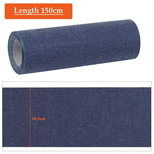 1 rotolo di toppe in denim blu scuro, patch di
