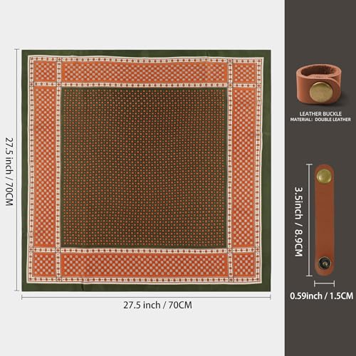 Image of 27.5 Inches Square Silk Feeling Neck Scarf for Men Necktie Silk Bandanas Pocket Square Cowboy Scarves