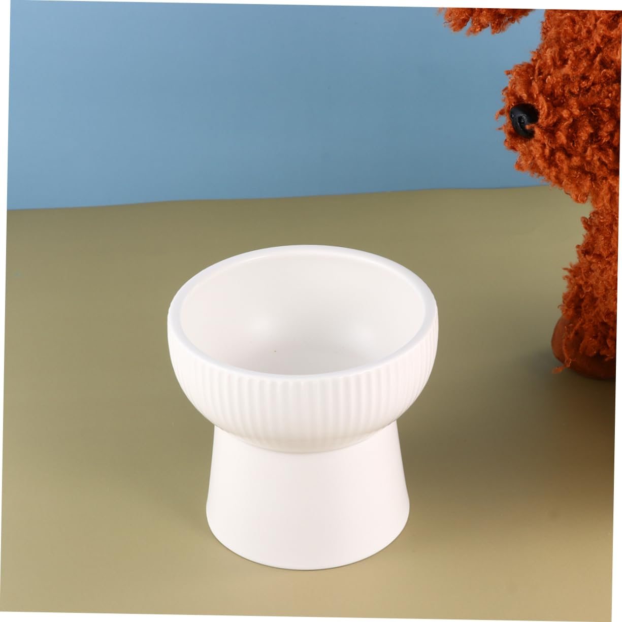Balacoo High Feet Ceramic Dog Cat Bowl Pet Serving Utensils for Easy Feeding Playtime