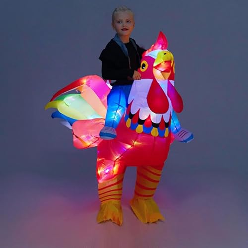 Miniatura 2 de bDDeDD Kids Inflatable Costume, Dinosaur T-REX Costumes with LED Light for Halloween Christmas Party