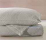 Natural Comfort Matelasse Blanket Coverlet, Dune Pattern, King, Light Grey