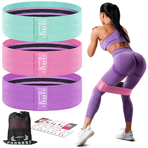 Resistance Bands for Legs and Butt - Fabric Exercise Bands Set Booty Bands Hip Bands Wide Workout Bands Resistance Loop Bands Anti Slip Circle Fitness Band Elastic