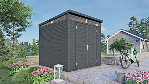 Alpholz Gartenhaus Holz Gerätehaus Unterstand WoodlinePent Rhombus Pulto | Material: Fichte | Mit Pultdach und modernen… – Bild 3