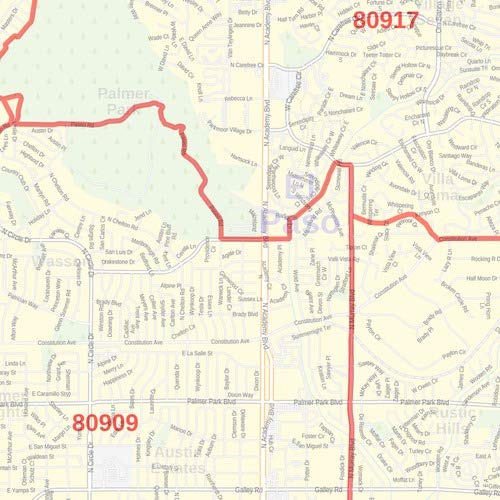 Zip Code Map Colorado Springs US ZIP Code 80904 Colorado Springs,
