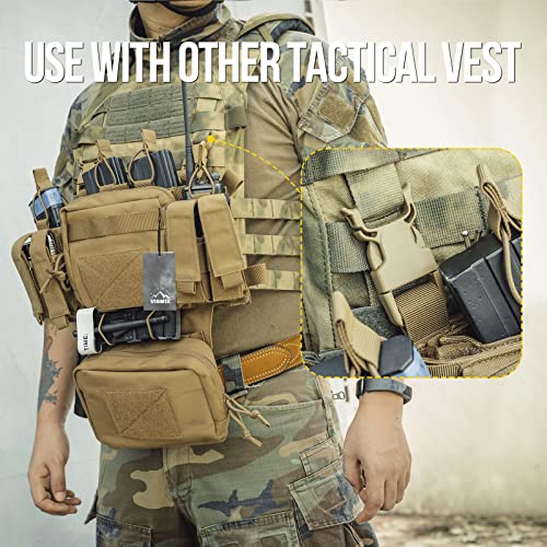 VISMIX Tactical Chest Rig, Adjustable&Detachable Molle Chest Rigs with Mag Pouch - Image 7